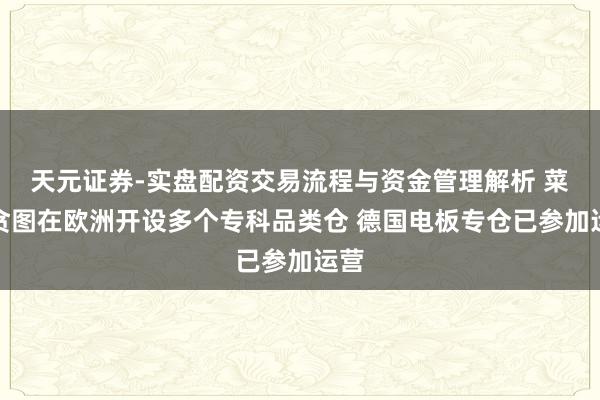 天元证券-实盘配资交易流程与资金管理解析 菜鸟贪图在欧洲开设多个专科品类仓 德国电板专仓已参加运营